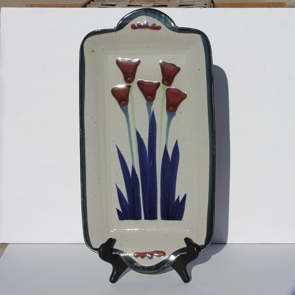 Handcrafted Stoneware Platter, Mission Style Arts & Crafts, Studio Art Pottery - Picture 5 of 5